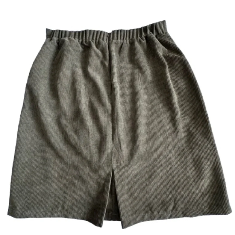 SHEIN Women's 1XL Olive A-Line Corduroy Straight Above Knee Zip Closure Skirt